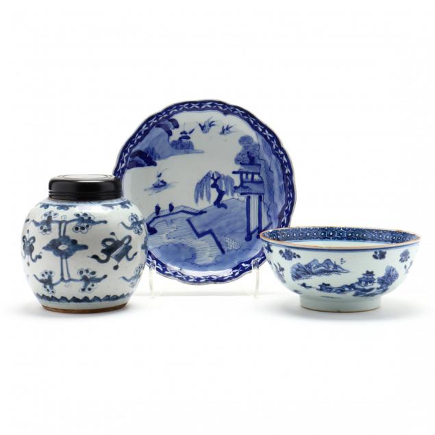 a-group-of-chinese-blue-and-white-porcelain