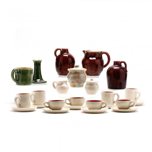 24-pieces-of-pisgah-forest-utilitarian-pottery