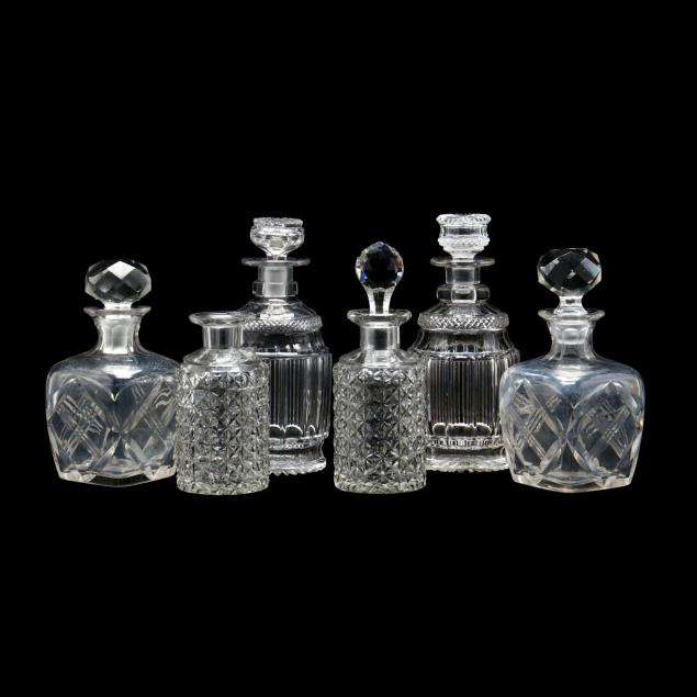 three-pairs-of-cut-glass-decanters