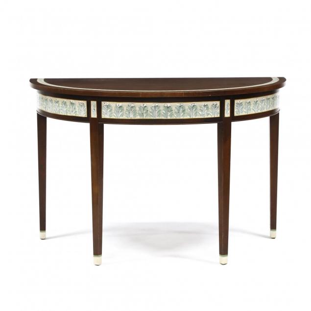 contemporary-paint-decorated-demilune-table