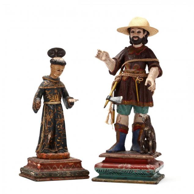 two-antique-polychrome-santos-figures