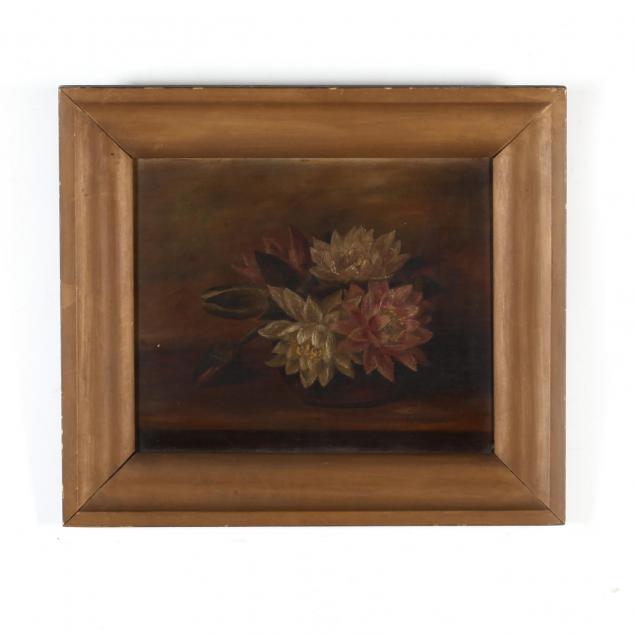 an-antique-still-life-painting-of-water-lilies