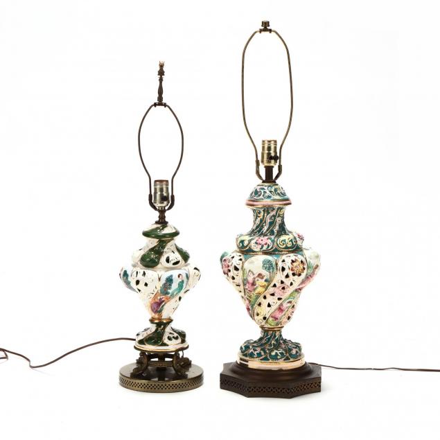 two-capodimonte-porcelain-table-lamps