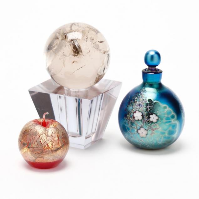 three-art-glass-objects