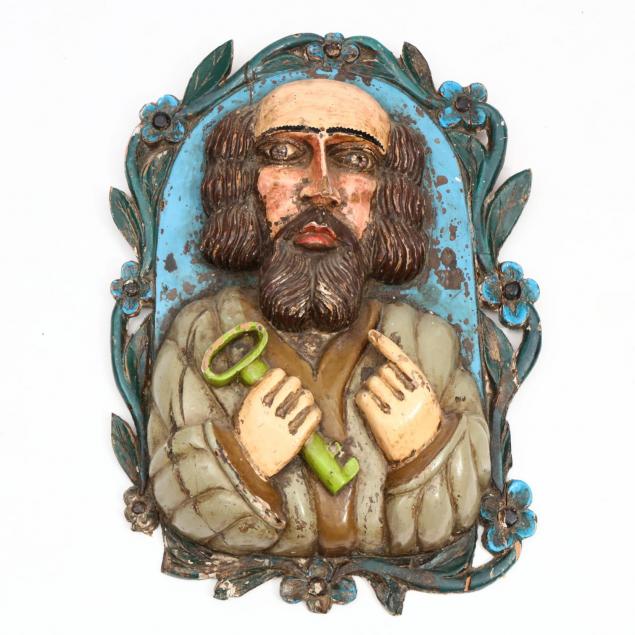 folky-religious-carved-plaque-of-a-saint