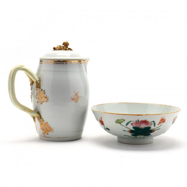 antique-chinese-export-pitcher-and-bowl