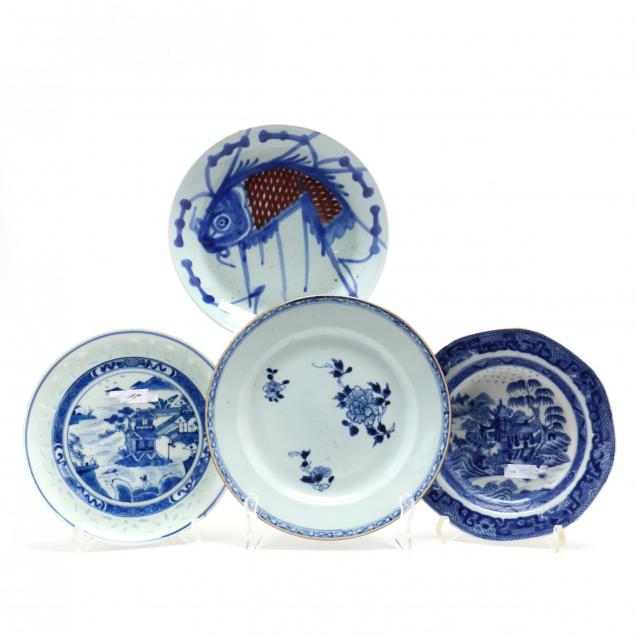 four-chinese-export-porcelain-plates