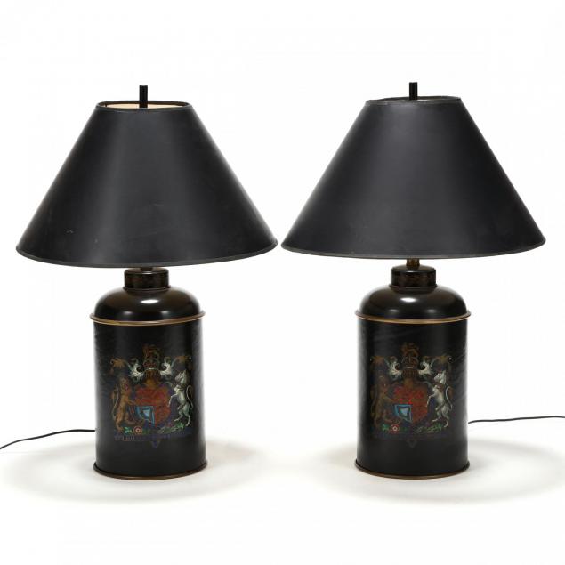 pair-of-heraldic-decorated-table-lamps