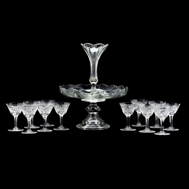vintage-glass-epergne-and-coupes