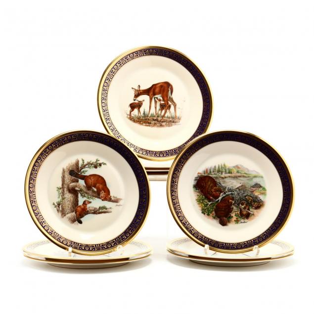 set-of-ten-lenox-i-woodland-wildlife-i-plates