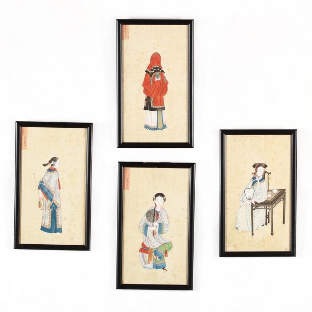 a-suite-of-four-antique-chinese-export-paintings-of-women