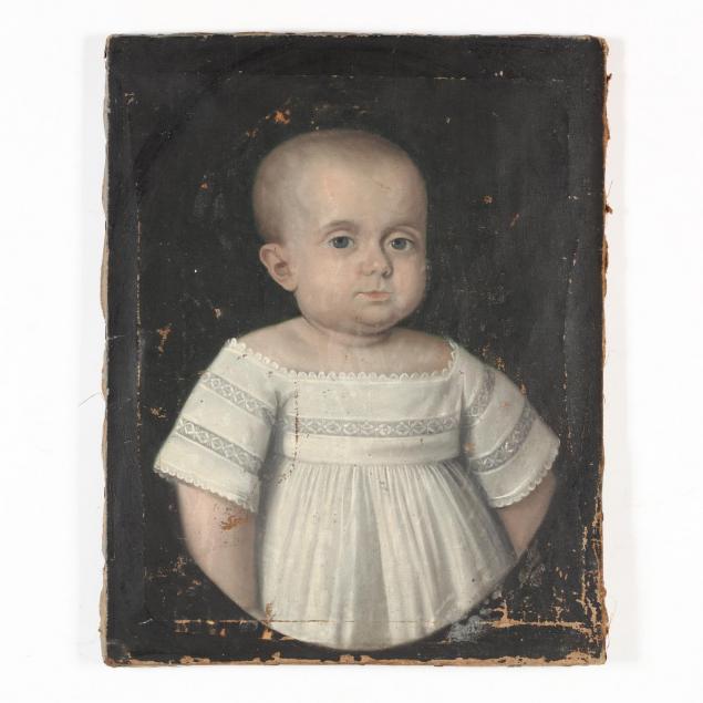 an-antique-american-school-painting-of-a-baby