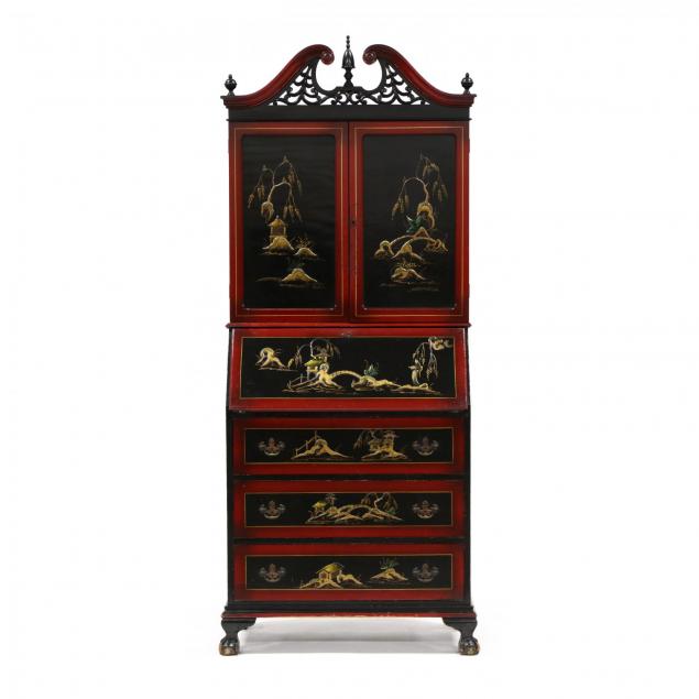 chinoiserie-decorated-secretary-bookcase
