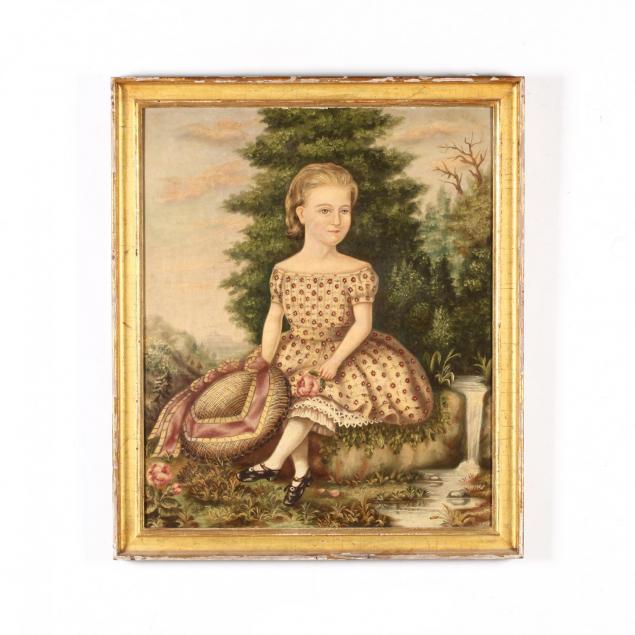 an-antique-american-school-portrait-of-a-young-girl