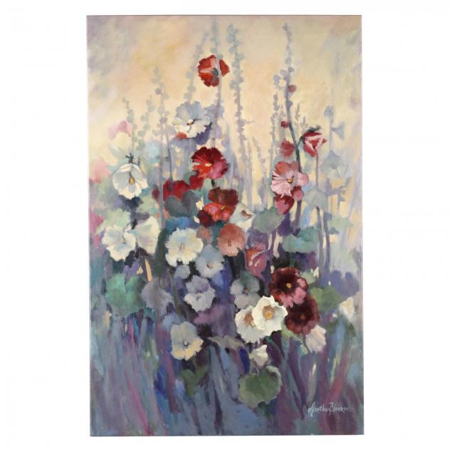 martha-blocker-az-pa-20th-century-i-hollyhocks-i