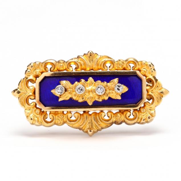 enamel-and-diamond-brooch