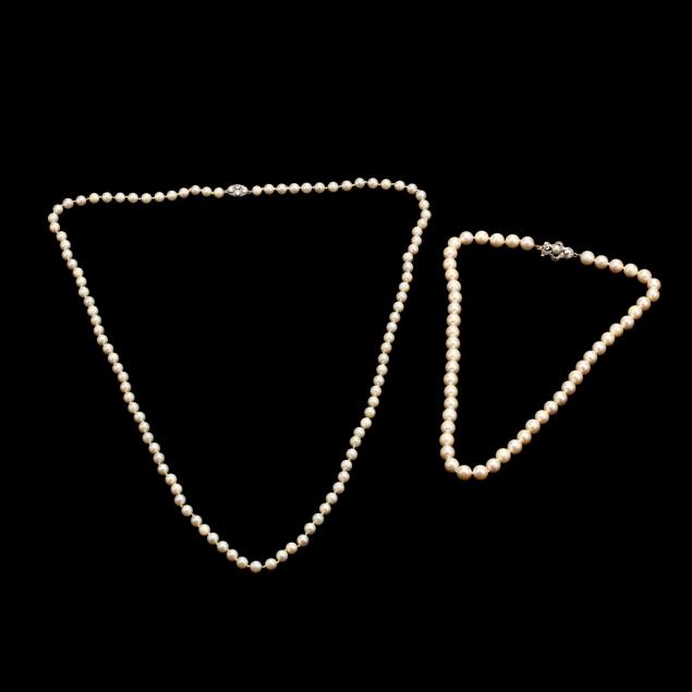 two-vintage-pearl-and-diamond-necklaces