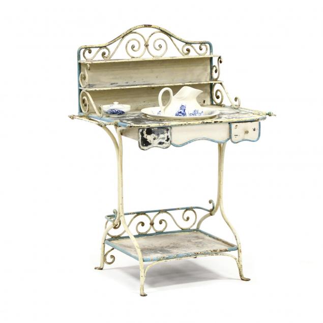 antique-french-painted-metal-wash-stand