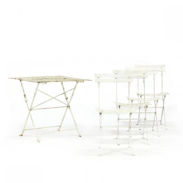 five-piece-french-white-painted-metal-bistro-set