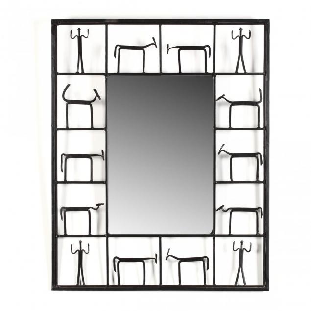 frederick-weinberg-figural-iron-framed-mirror