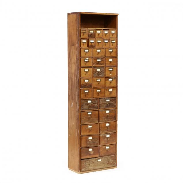 vintage-36-drawer-pine-storage-cabinet
