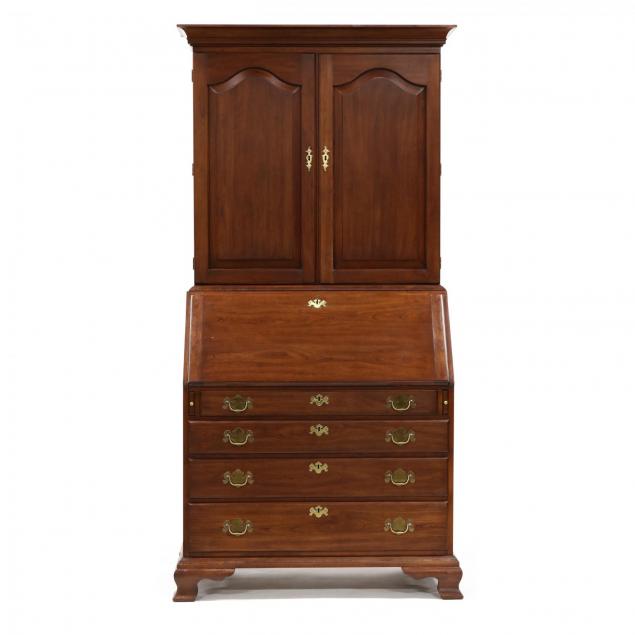 henkel-harris-chippendale-style-cherry-secretary-bookcase