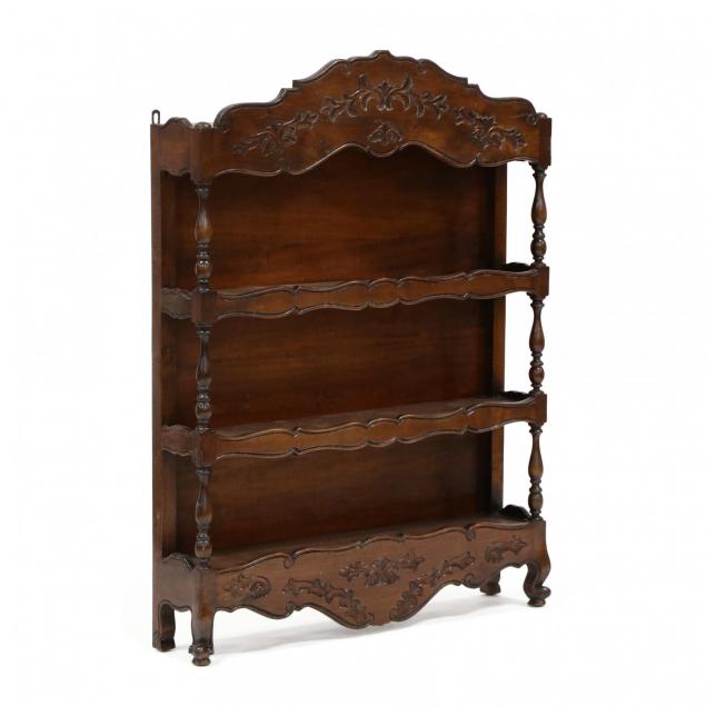 french-provincial-carved-walnut-dish-shelf