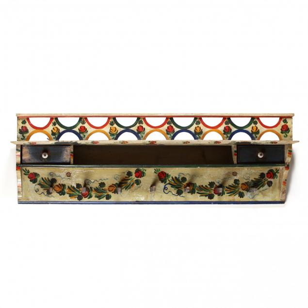 antique-continental-paint-decorated-wall-shelf