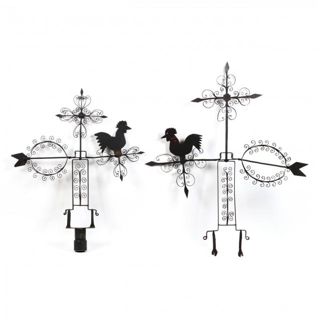 two-vintage-pennsylvania-wrought-iron-weathervanes