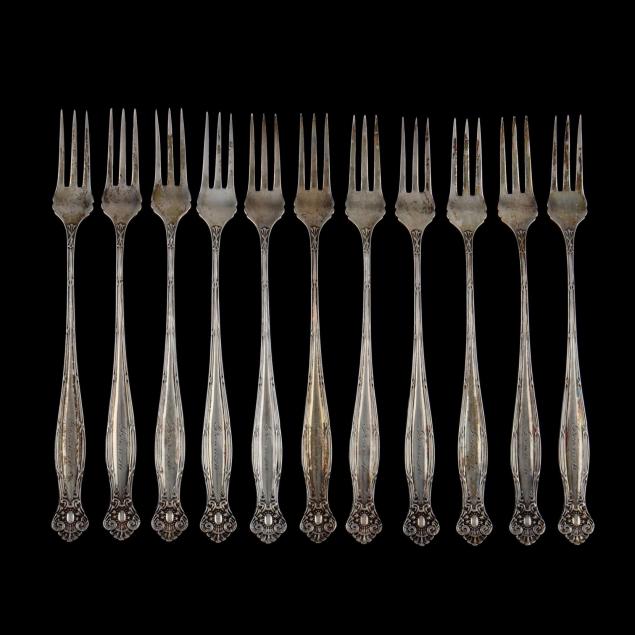 a-set-of-11-towle-empire-sterling-silver-oyster-forks