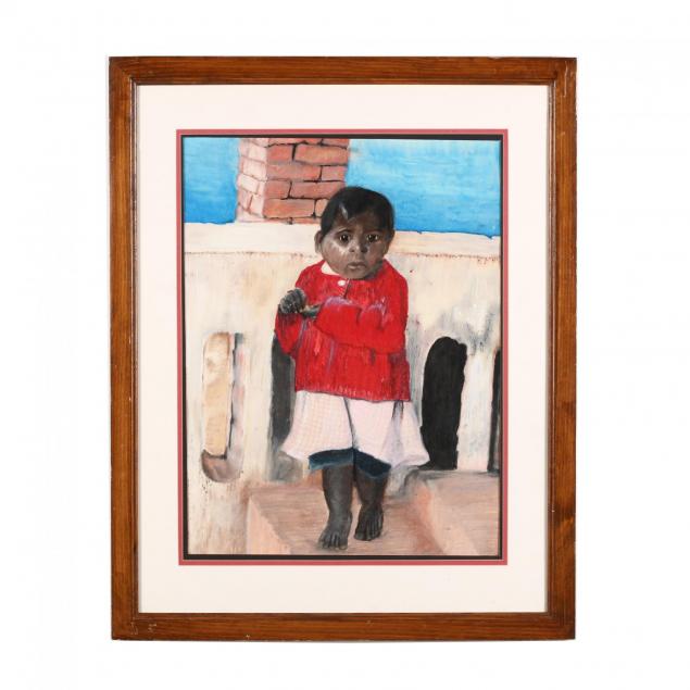 pastel-of-a-young-south-american-child