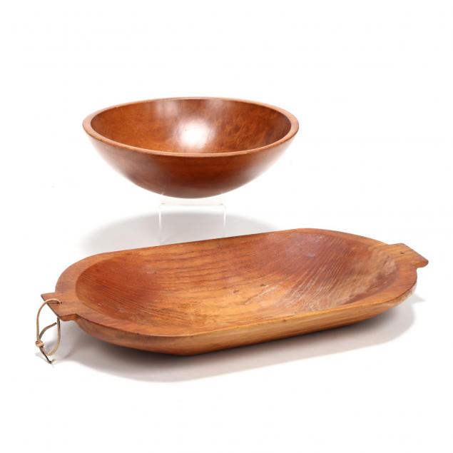 two-vintage-wood-bowls