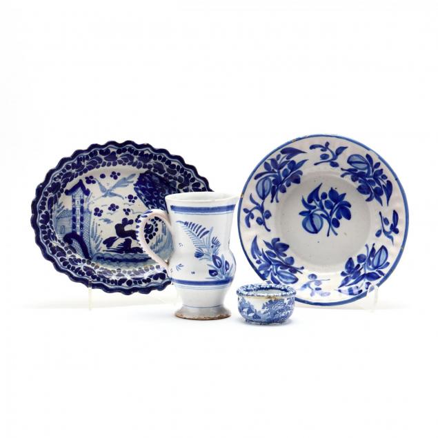 an-assortment-of-blue-and-white-pottery