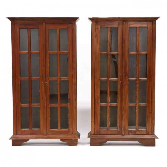 pair-of-continental-carved-mahogany-bookcases