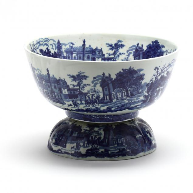 contemporary-blue-transferware-punch-bowl-on-stand