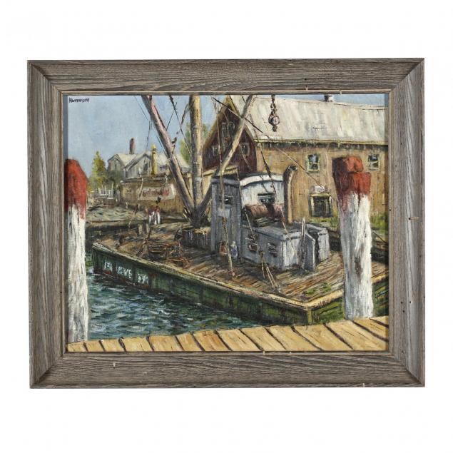 att-bertram-abramson-american-20th-century-dock-scene