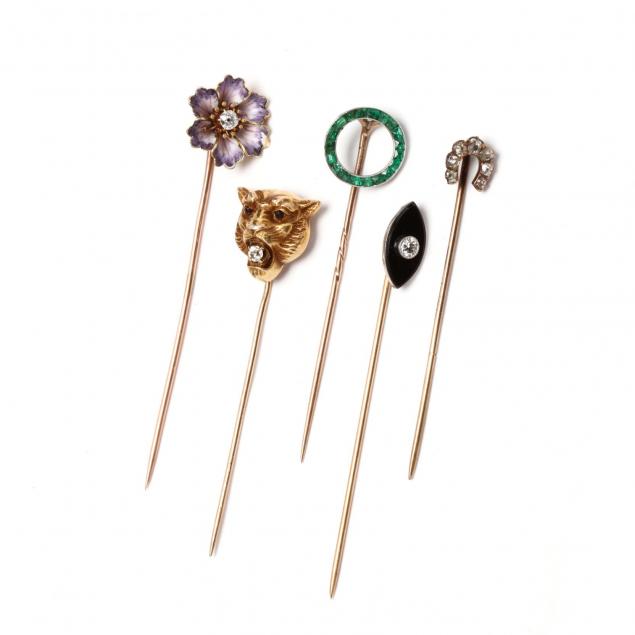 group-of-five-antique-stick-pins