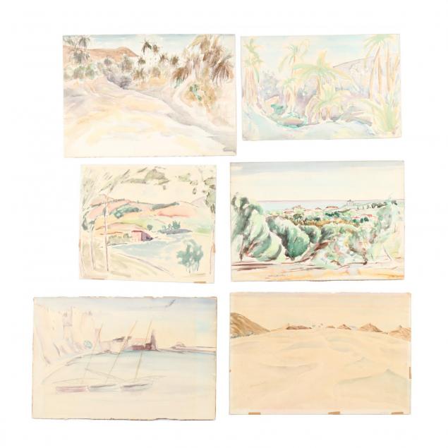 cyril-kay-scott-american-1871-1960-six-watercolor-landscapes