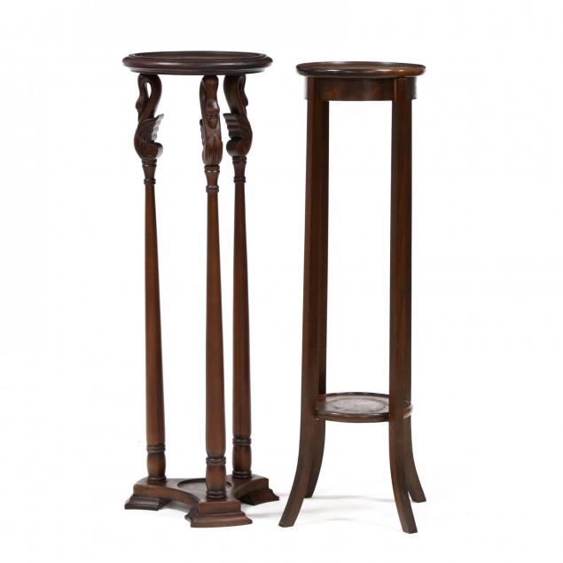 two-mahogany-plant-stands