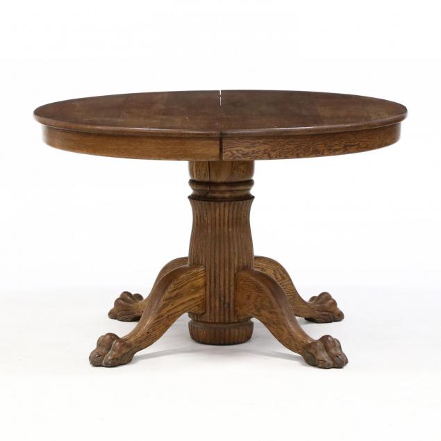 classical-style-carved-oak-pedestal-table
