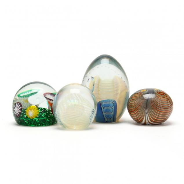 four-art-glass-paperweights