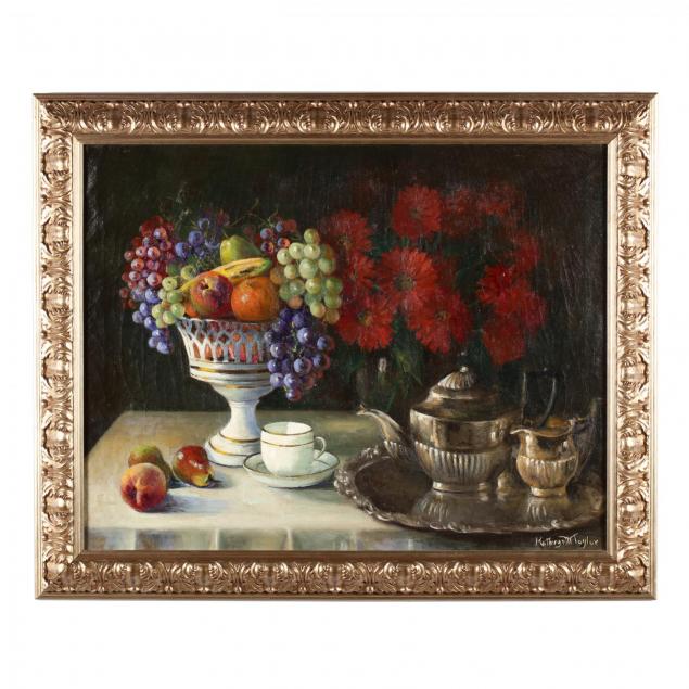 kathryn-taylor-american-20th-century-still-life-with-silver-and-fruit-basket