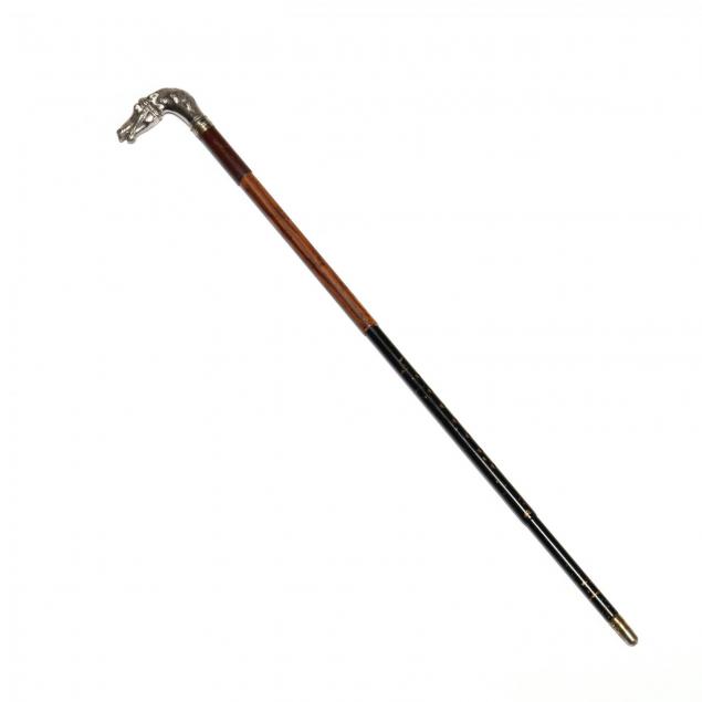 an-adjustable-cane-with-silver-horse-head