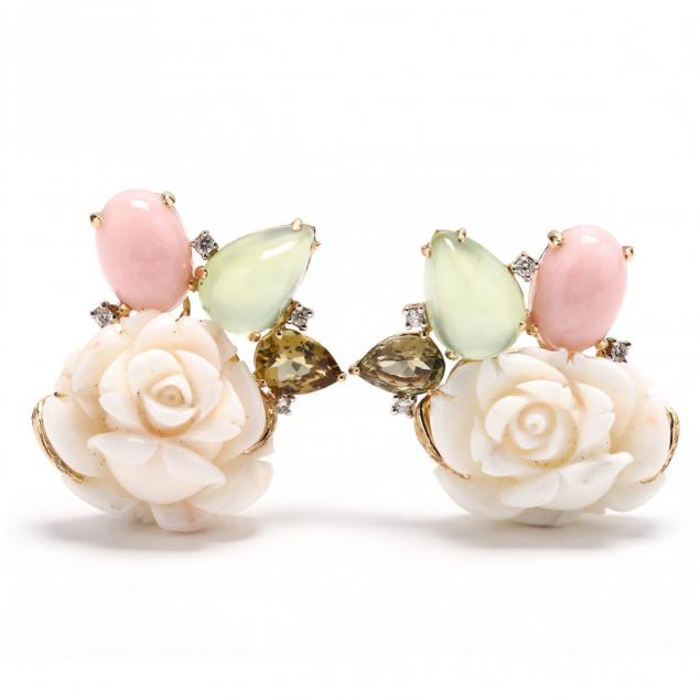 18kt-gold-pink-opal-and-multi-gemstone-ear-clips