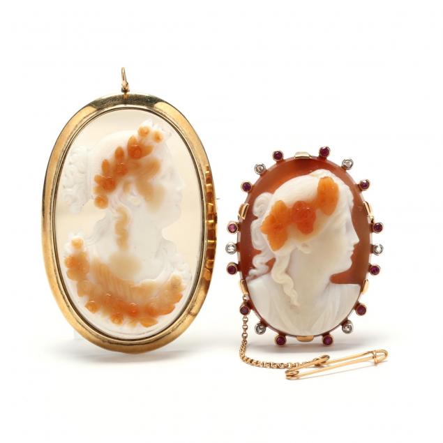 two-gold-cameo-brooches