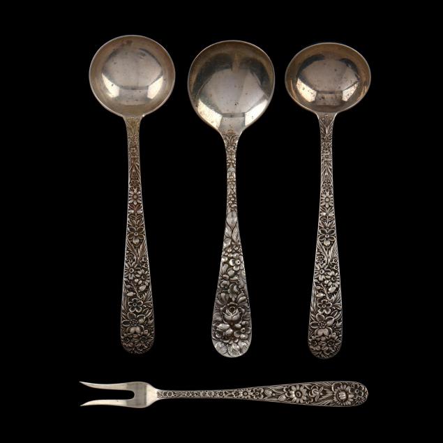 four-stieff-kirk-repousse-sterling-silver-flatware-servers