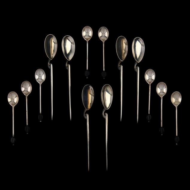 two-sets-of-elizabeth-ii-silver-spoons