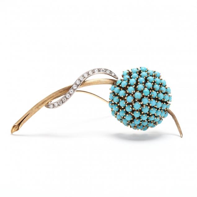 18kt-gold-faux-turquoise-and-diamond-brooch