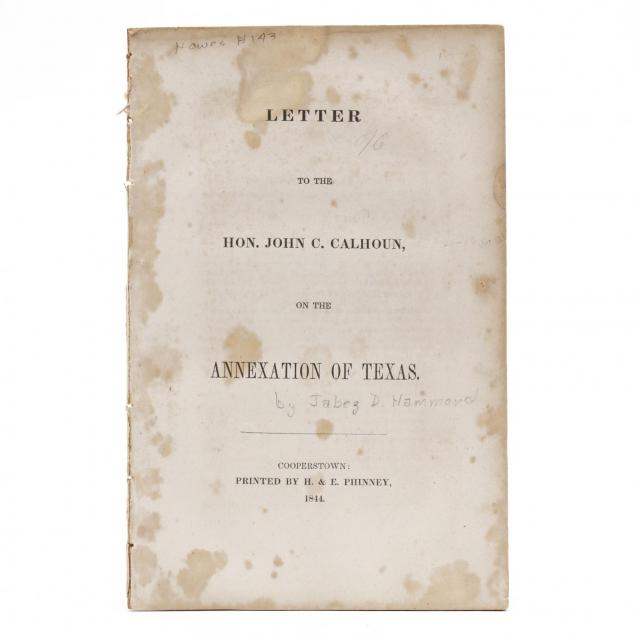 i-letter-to-the-hon-john-c-calhoun-on-the-annexation-of-texas-i