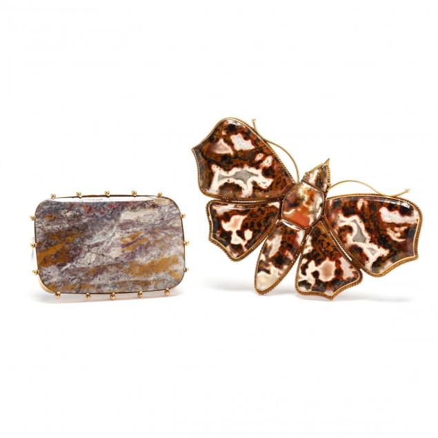 two-georgian-gold-and-agate-brooches